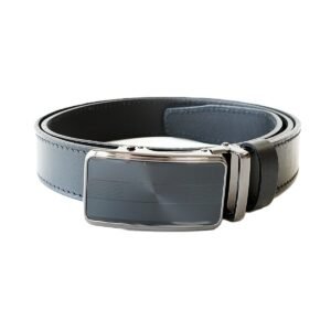 Luxurious black leather men's belt with automatic buckle 3,5cm wide ME35059 - Noble Belts