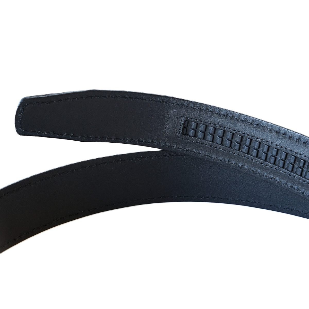 Luxurious black leather men's belt with automatic buckle 3,5cm wide - Noble Belts - ending