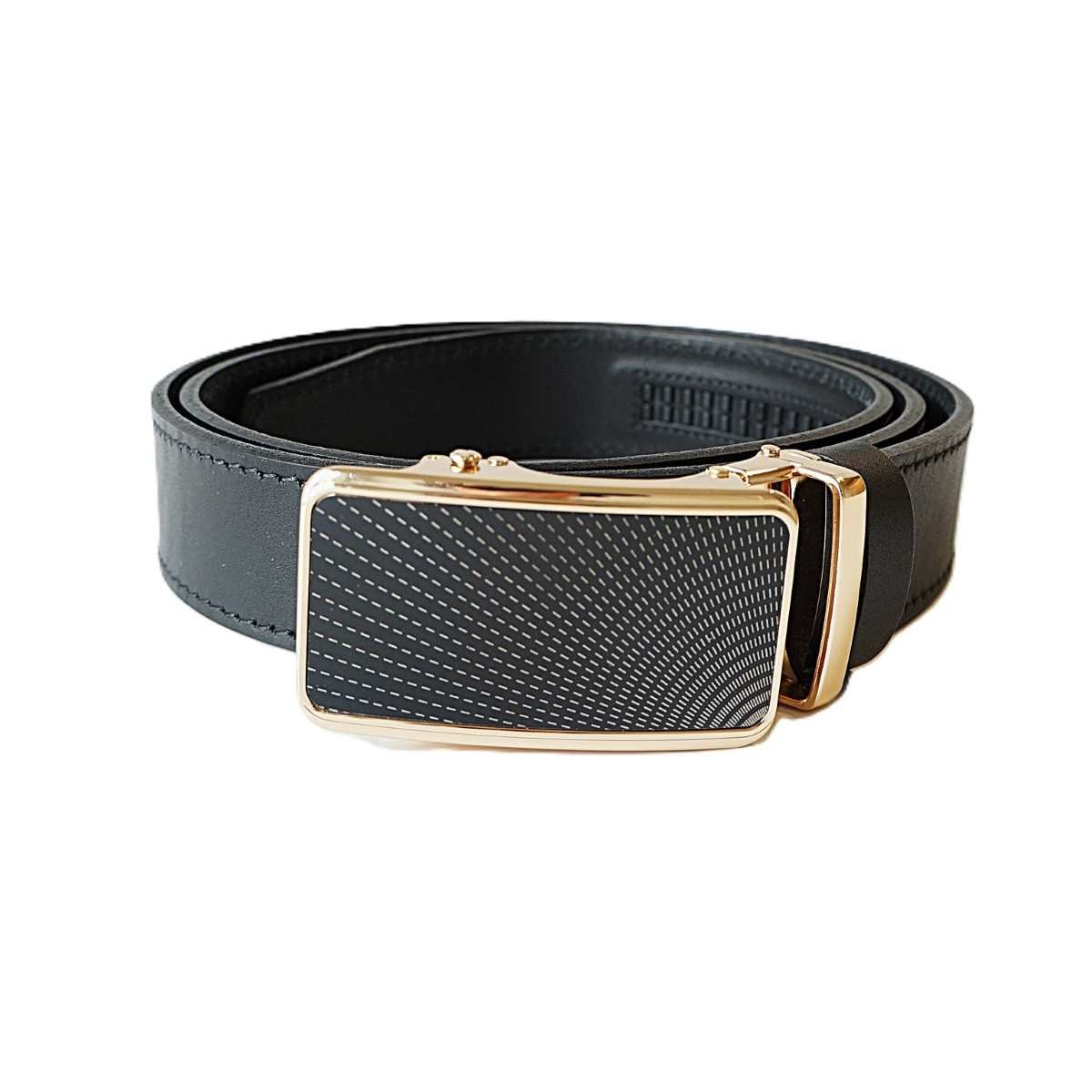 Black automatic leather belt AUTO GRIP ME35065 for men 3.5 cm Noble Belts