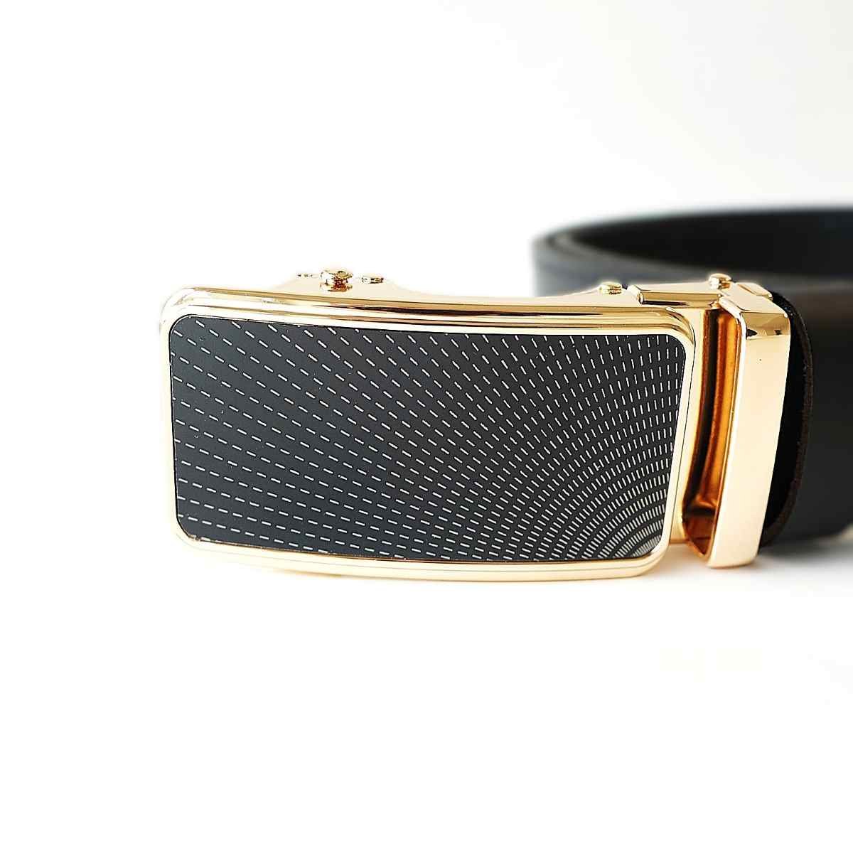 Black automatic leather belt AUTO GRIP ME35065 for men 3.5 cm Noble Belts - buckle