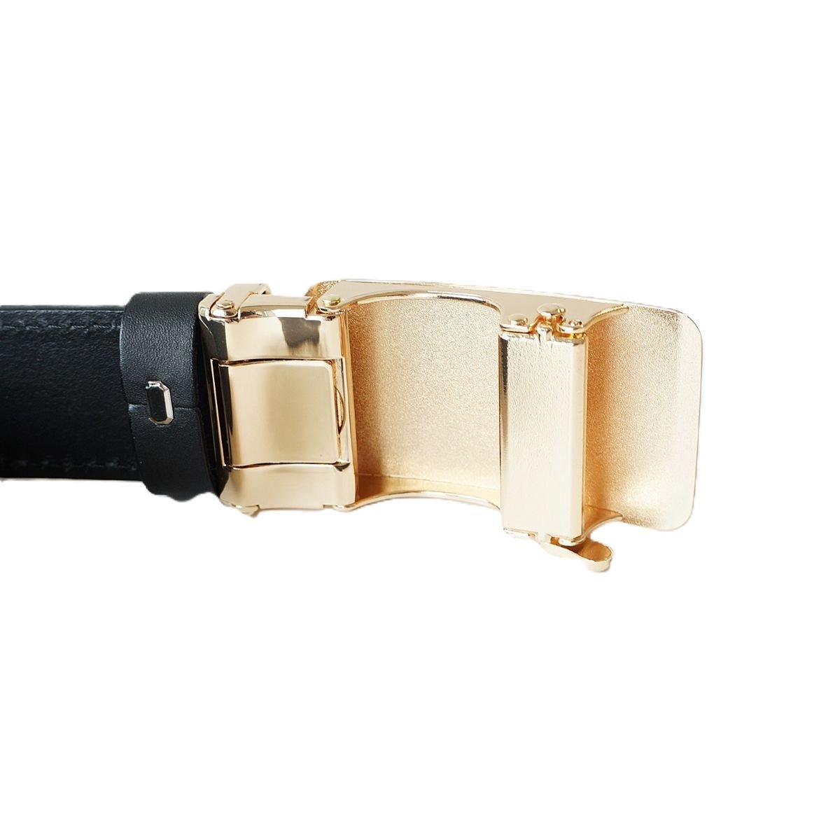 Black automatic leather belt AUTO GRIP ME35065 for men 3.5 cm Noble Belts - buckle back