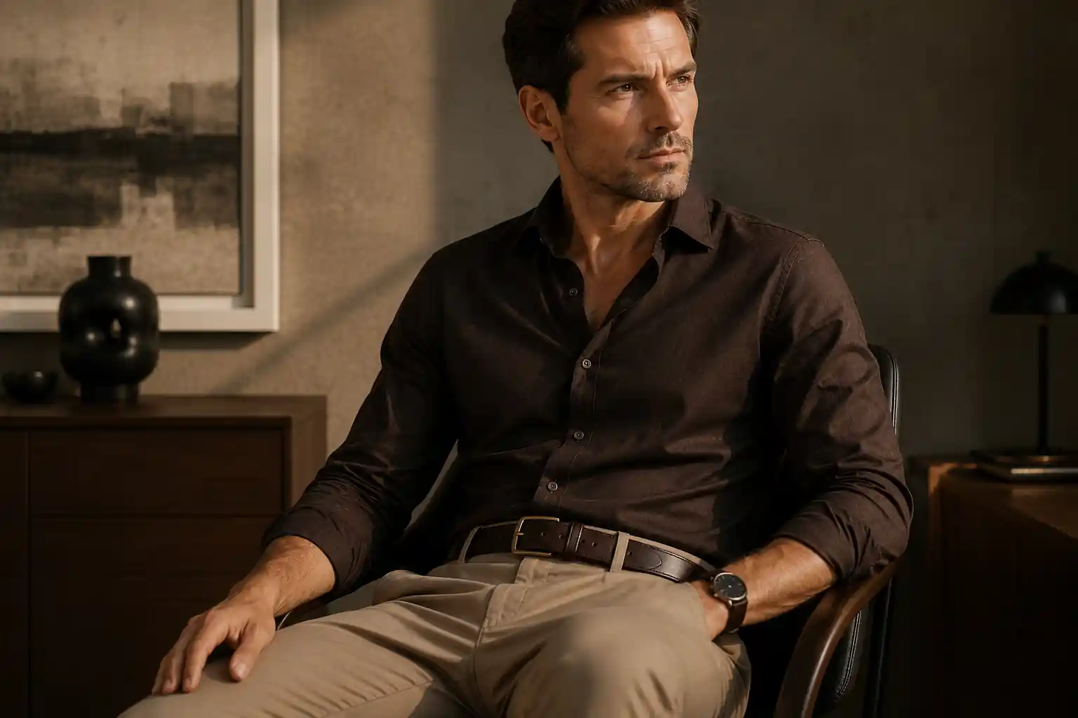 Premium men's leather belts handcrafted in Lithuania
