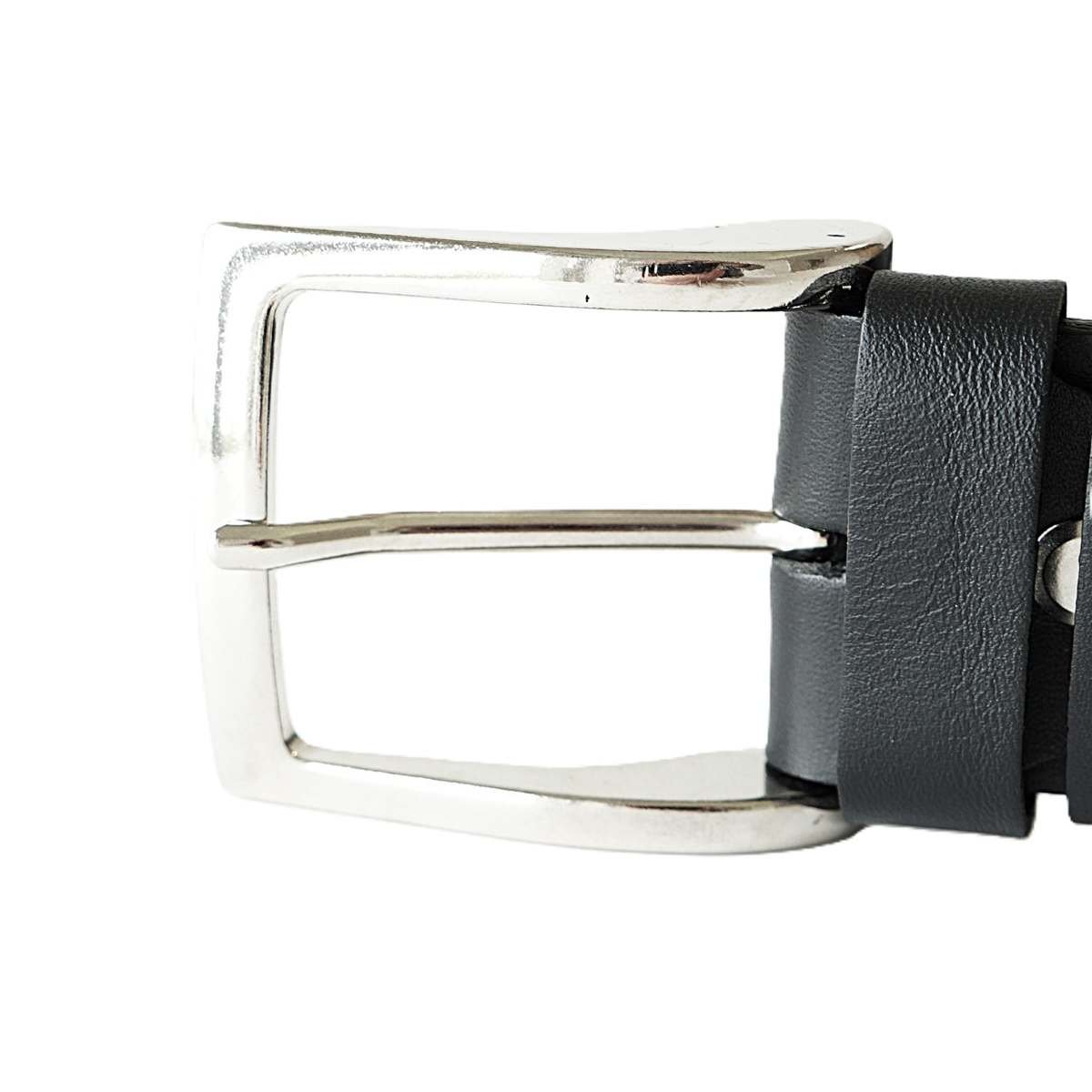 Black men's leather belt with red contrast stitching, 4 cm wide – Noble Belts - buckle