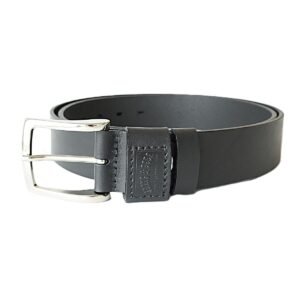 Stylish black men's leather belt with embossed pattern, 4 cm wide - Noble Belts
