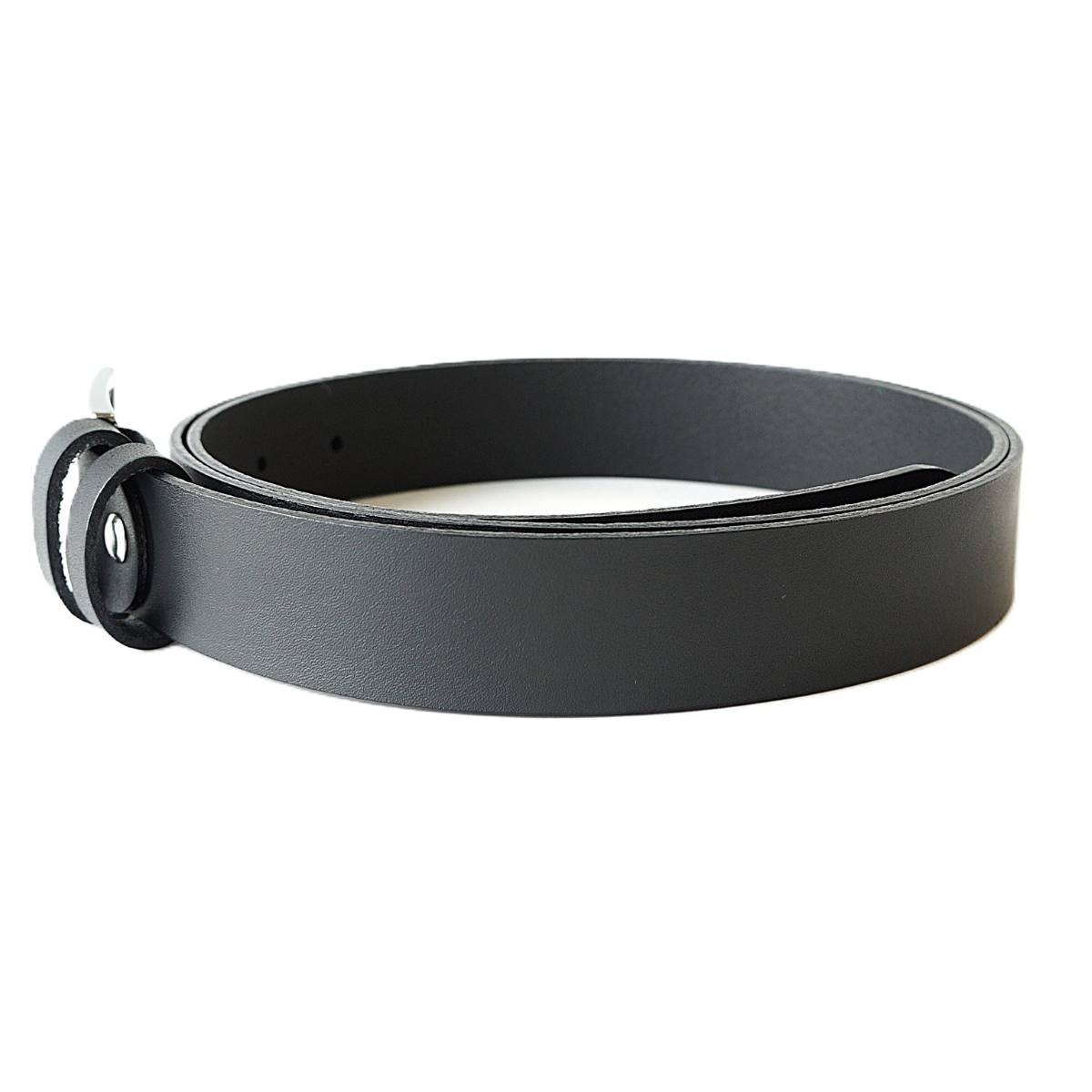 Elegant casual black leather women's belt, 3 cm wide - Noble Belts - leather texture