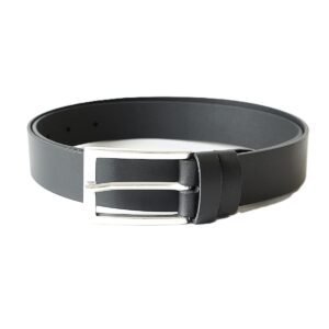 Elegant classic black leather women's belt, 3 cm wide - Noble Belts