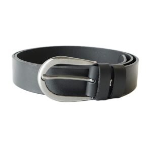 Elegant casual black leather women's belt, 3,5 cm wide - Noble Belts