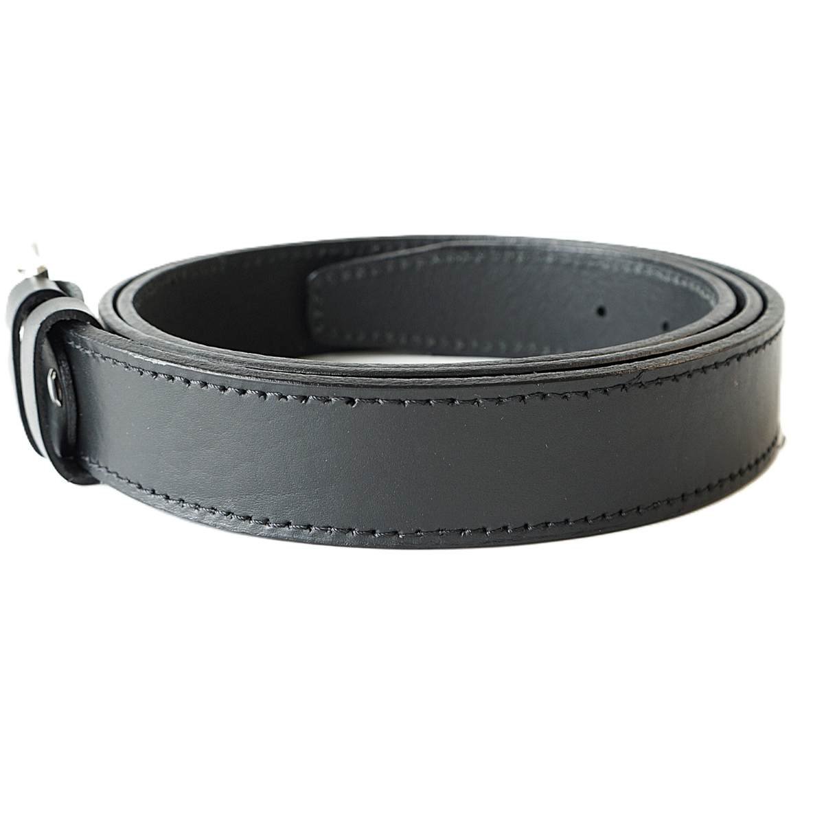 Extra long black men's leather belt with stitched edges, 3.5 cm wide, length up to 180 cm - Noble Belts - leather texture