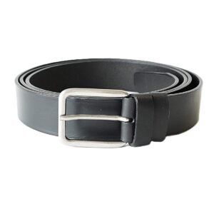 Extra long black men's leather belt, 3.5 cm wide, length up to 180 cm - Noble Belts