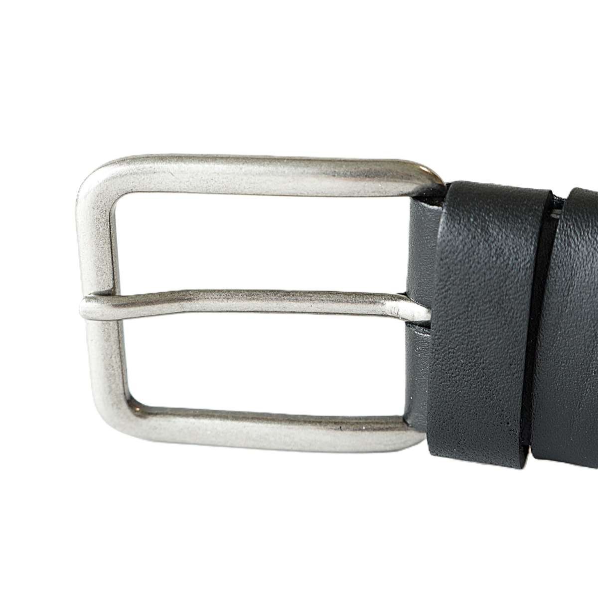 Extra long black men's leather belt, 3.5 cm wide, length up to 180 cm - Noble Belts - buckle