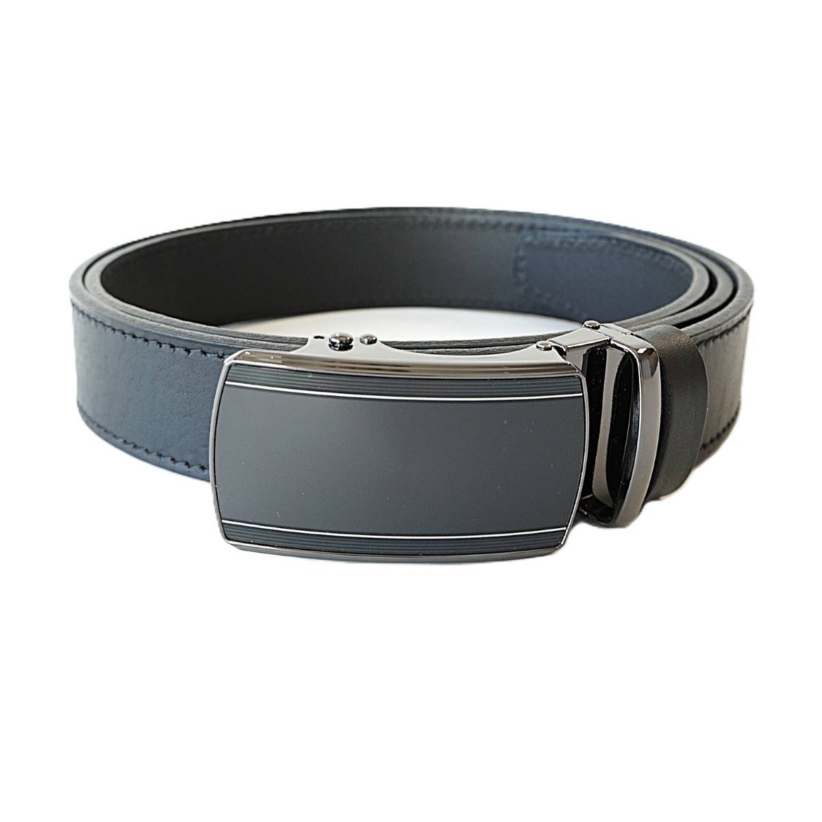 Premium black men's leather belt with automatic buckle, 3.5 cm wide – Noble Belts